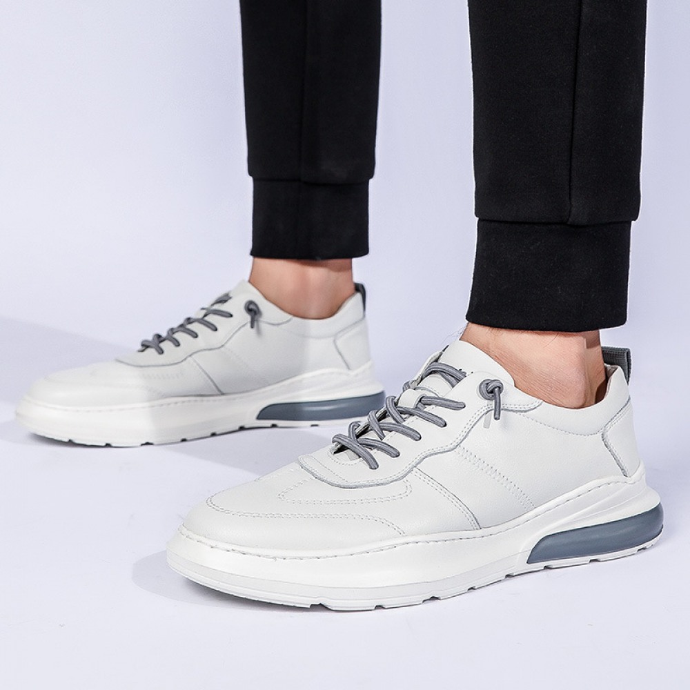 Men's Autumn Trendy New Breathable Leather Casual Shoes White