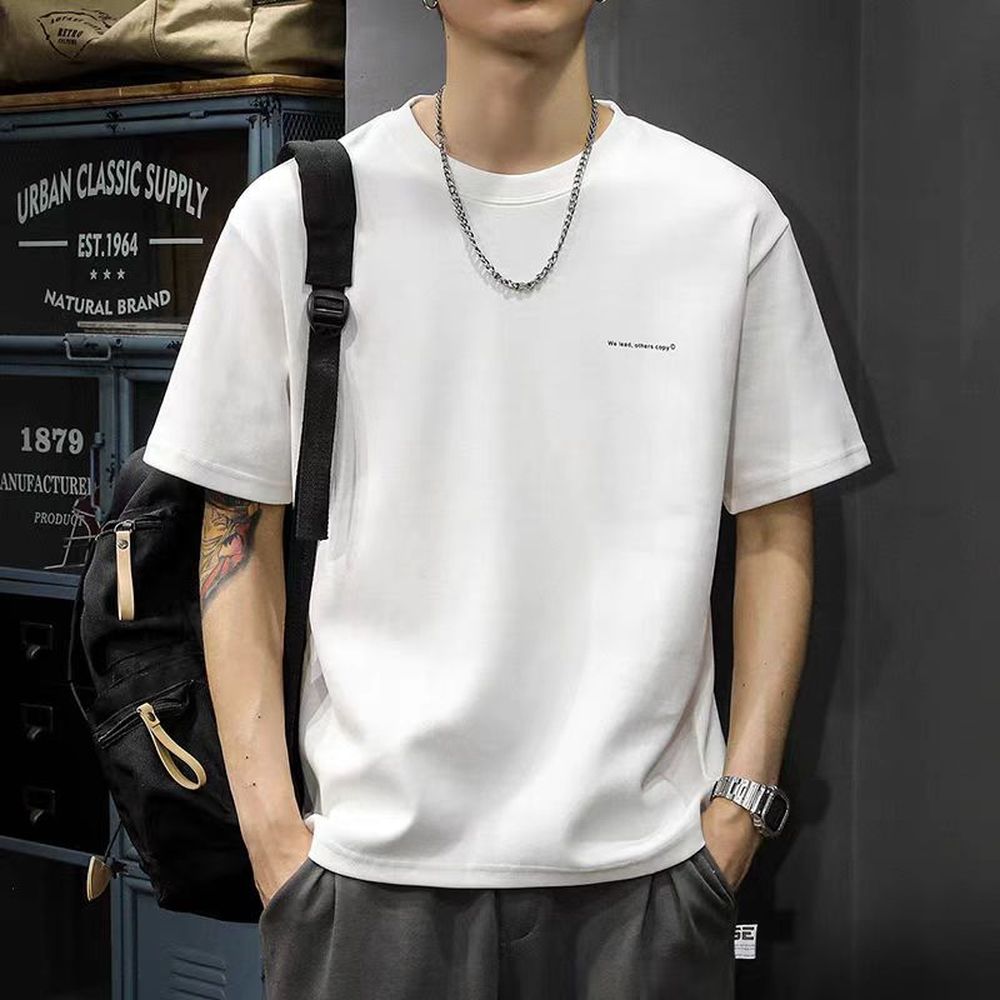 Summer Clothing Tops Pure Cotton Loose Men's T-Shirt